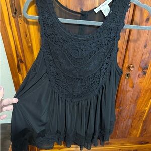 Elegant Black Lace Sleeveless Top